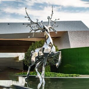Mirror Deer Sculpture